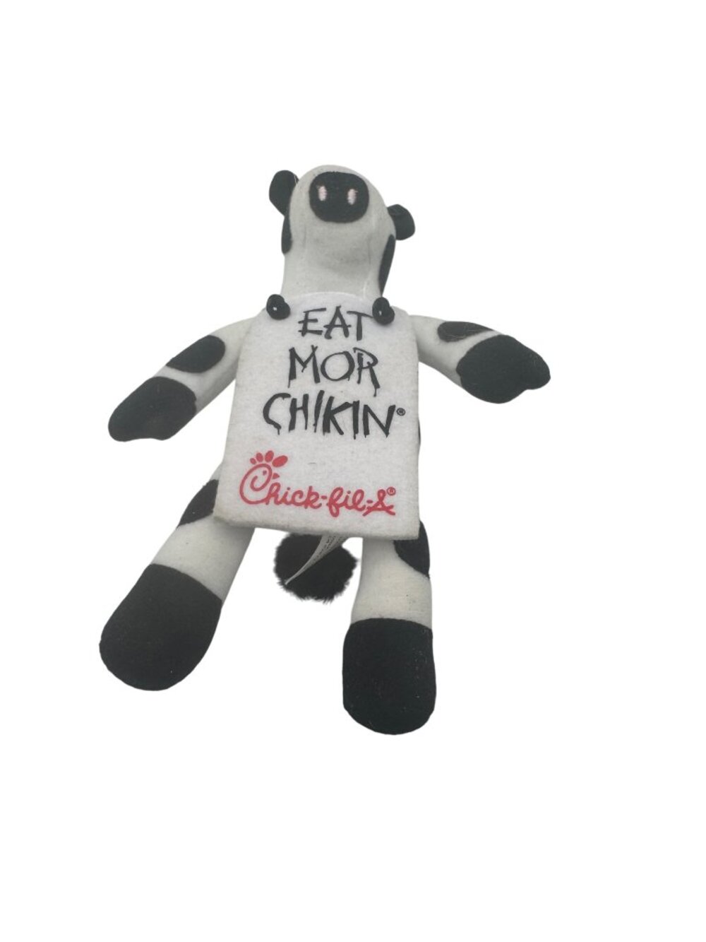 Chick-fil-A Plush Cow Eat Mor Chikin Promo Toy Black & White Approx. 6"